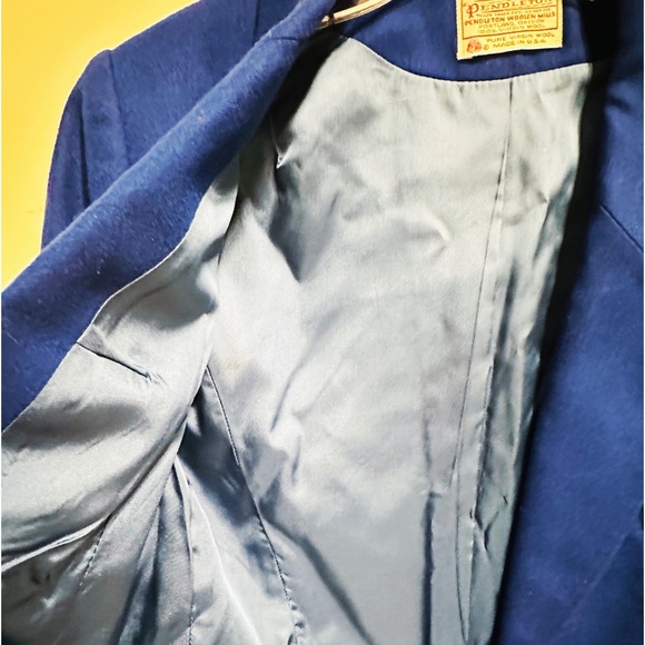 Vintage Pendleton Jewel Tone Blue 100% Wool Blazer Jacket - Picture 13 of 13